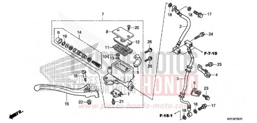 MAITRE-CYLINDRE DE FREIN AVANT CYLINDRE (ABS) SH125ADG de 2016